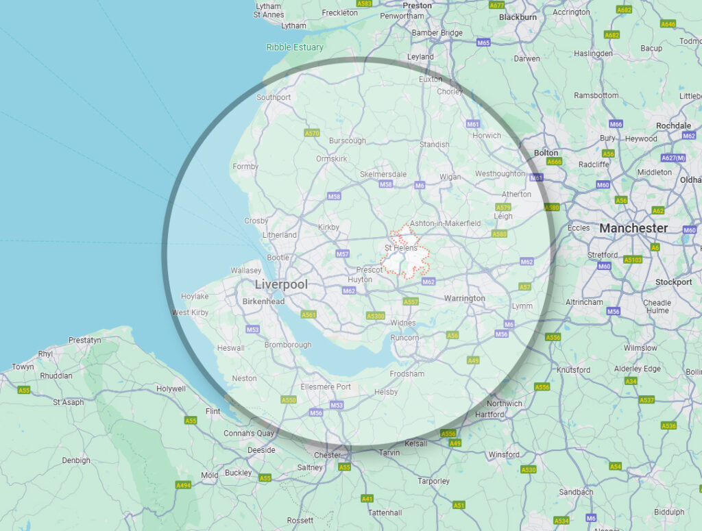 Map showing area of extend of where we work